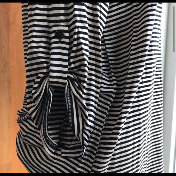 *SALE* Cupio Tan Black Stripe Stretch Tunic Top I9 - Picture 4 of 8